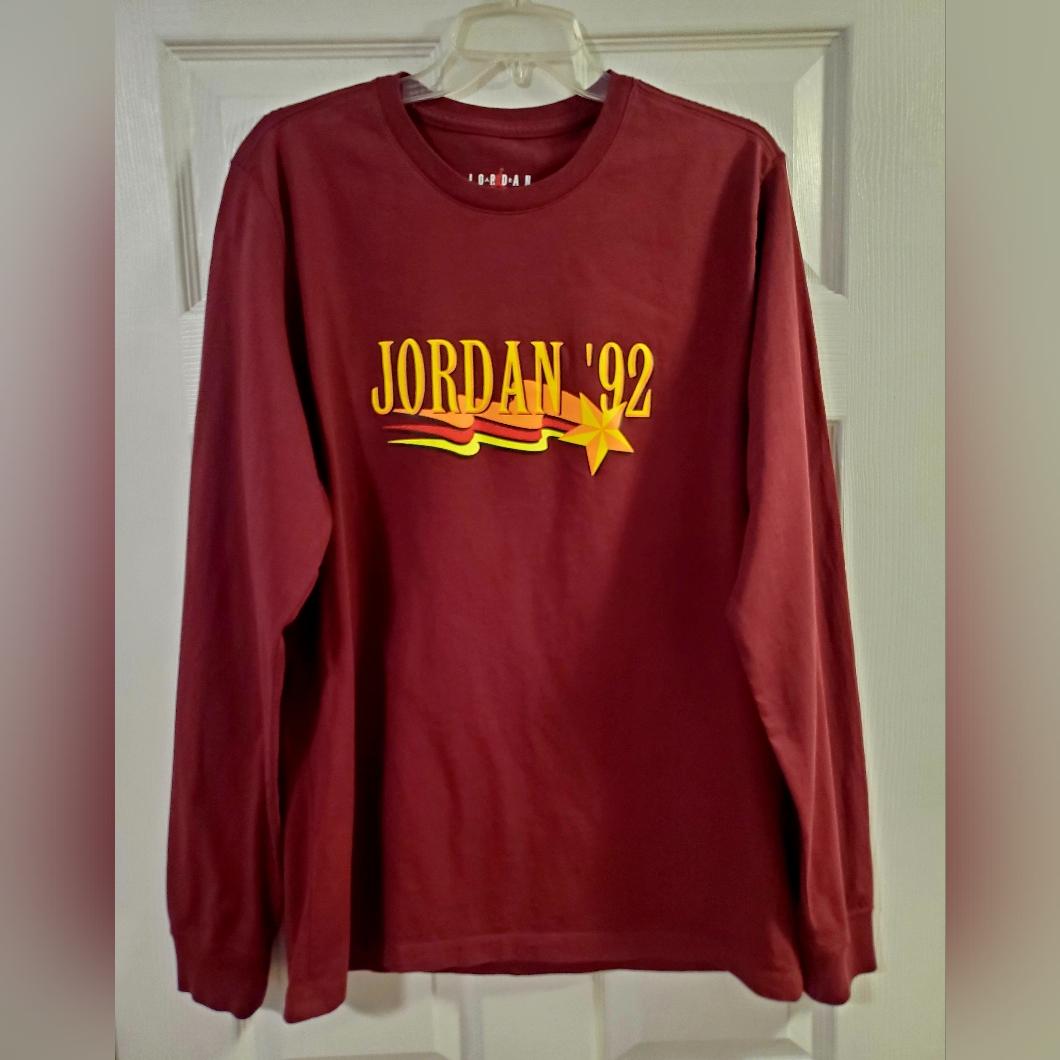 Air Jordan Nike Brand 92 Cherrywood Red Long Sleeve TShirt Large Air Jordan Nike Brand 92 Cherrywood Red Long Sleeve TShirt Large